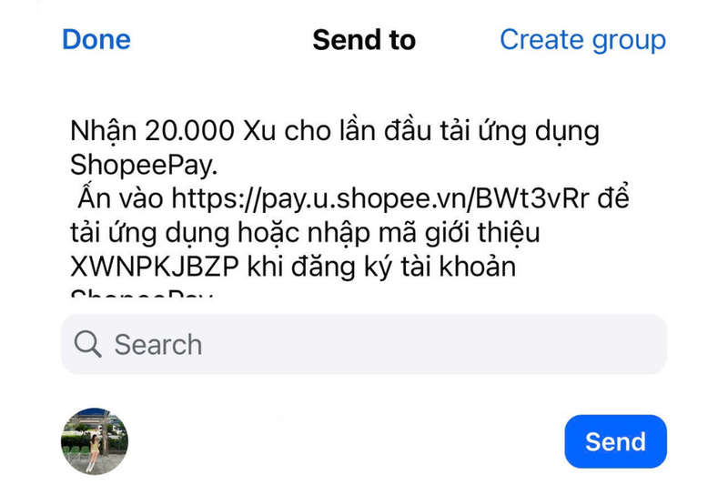 Nhấn Send