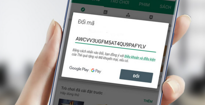 Thao tác nhập mã Google Play hiệu quả