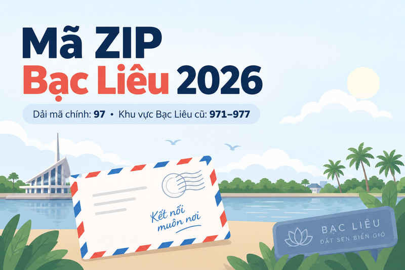 Mã ZIP Bạc Liêu 2026