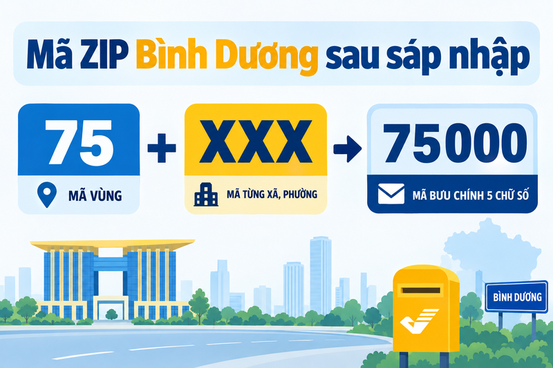 Mã ZIP Bình Dương sau sáp nhập chủ yếu thuộc nhóm đầu số 75