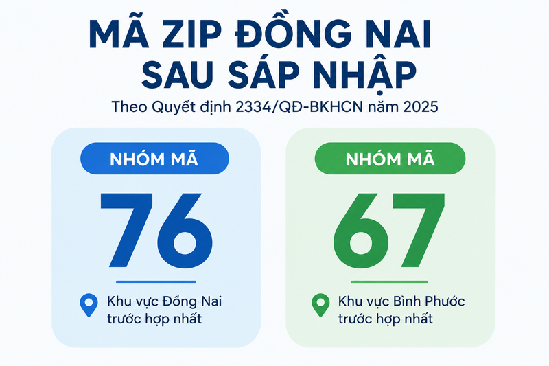 Mã ZIP Đồng Nai sau sáp nhập