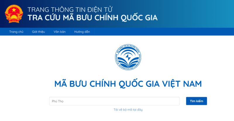 Hướng dẫn cách tra cứu mã ZIP Phú Thọ 2026 bước 1