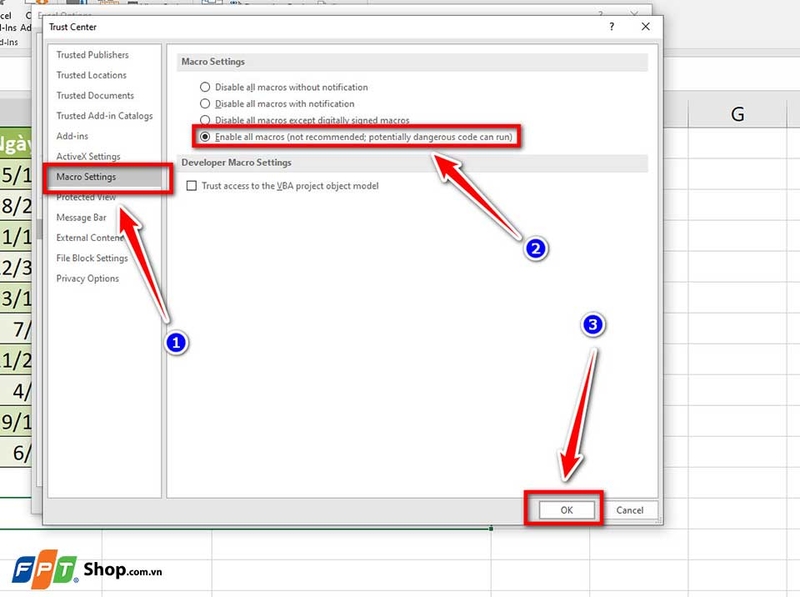 Cách bật, tắt Macro trên Excel - 02