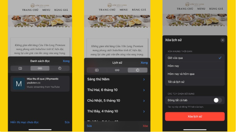 xoa lich su duyet web tren dien thoai android