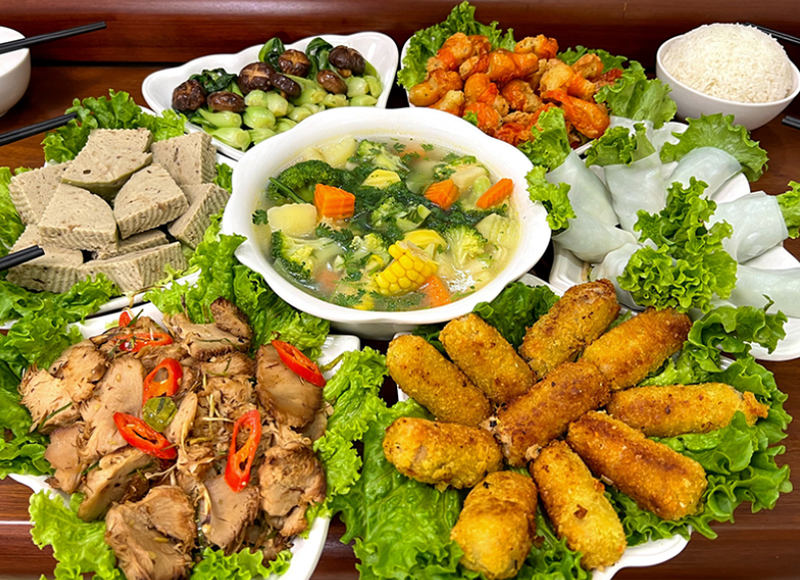 m&acirc;m cỗ chay đẹp 6
