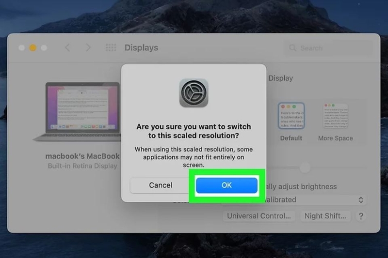 Nhấn OK để hoàn tất quá trình thiết lập