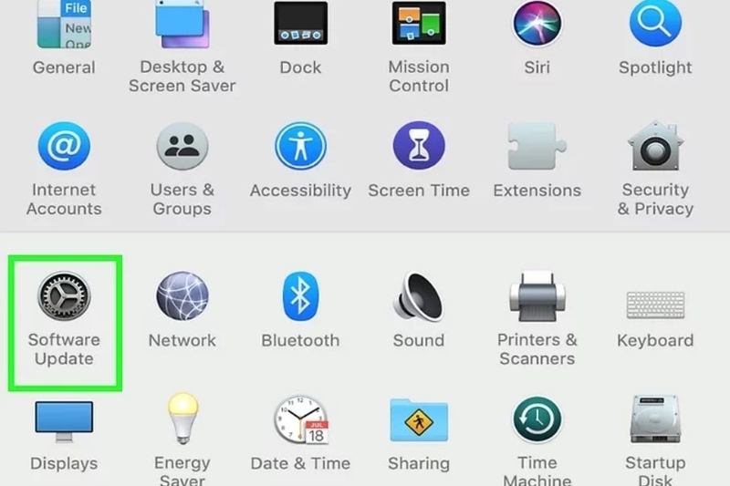 Kéo xuống và chọn Cập nhật phần mềm
