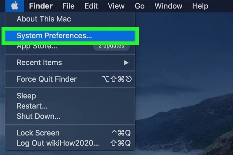 Truy cập System Preferences và chọn Display