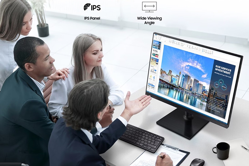 Màn hình Samsung LF27T450FQEXXV - Tấm nền IPS rộng mở, dễ dàng chia sẻ thông tin