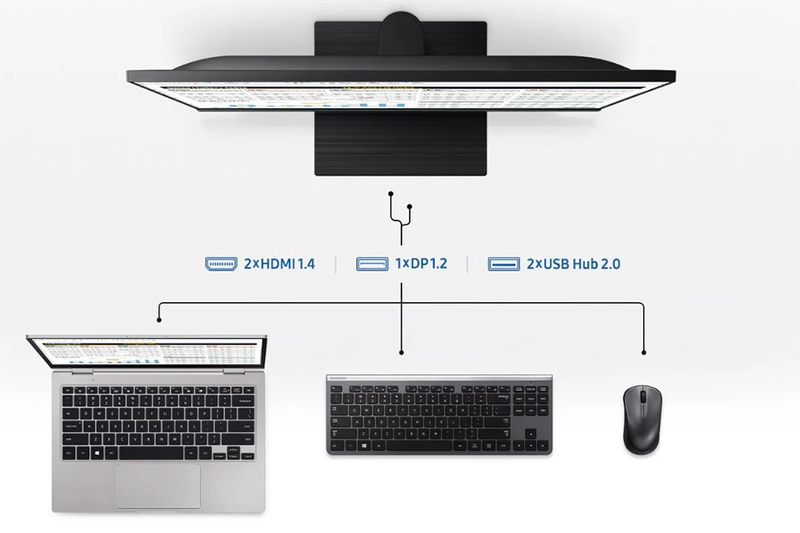 Màn hình Samsung LF27T450FQEXXV - Kết nối toàn diện với nhiều nguồn phát khác nhau
