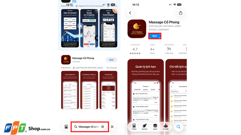 Cách tải ứng dụng Massage Cổ Phong