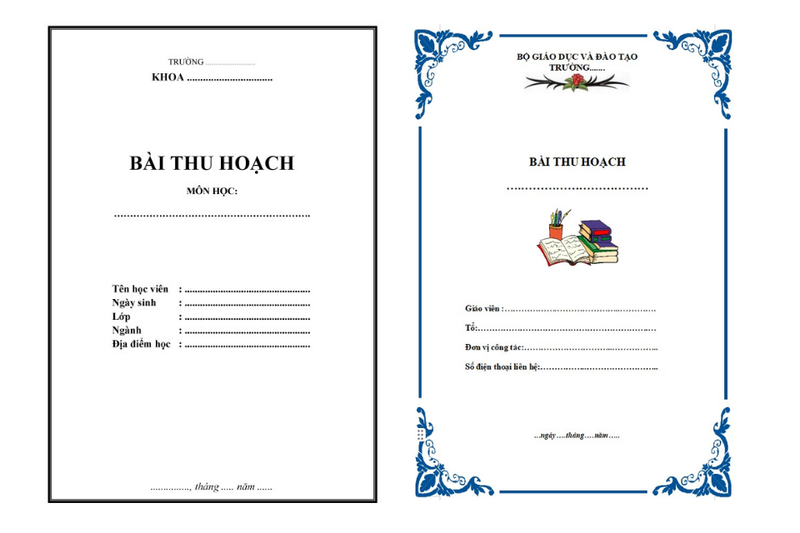 Mẫu bìa bài thu hoạch chung
