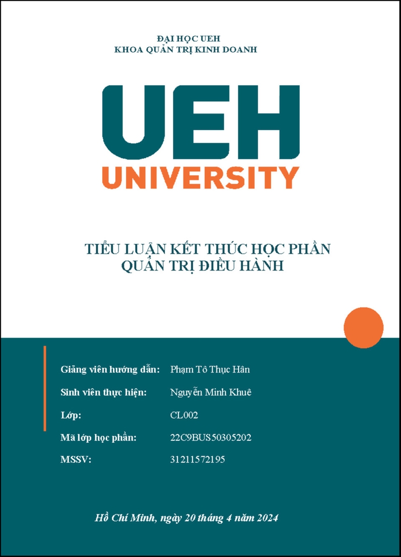 Mẫu bìa tiểu luận đa dạng màu sắc