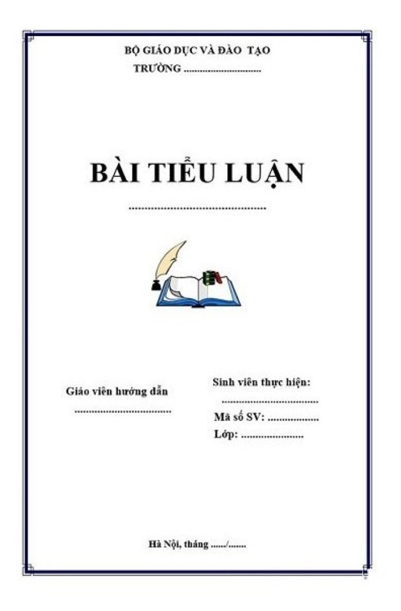 Mẫu bìa tiểu luận độc đáo, sáng tạo số 3