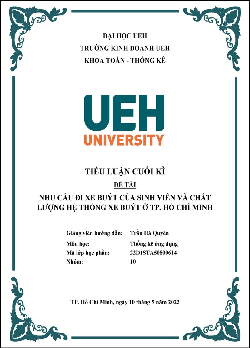 Các loại mẫu bìa tiểu luận ấn tượng