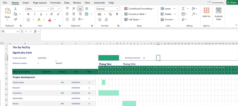 mẫu biểu đồ Gantt cho Excel ảnh 5