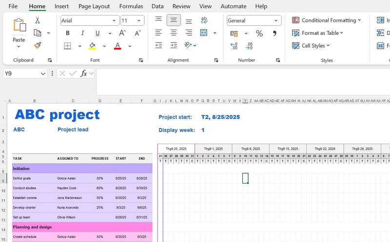 mẫu biểu đồ Gantt cho Excel ảnh 6