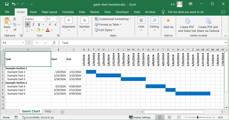 mẫu biểu đồ Gantt cho Excel ảnh 11
