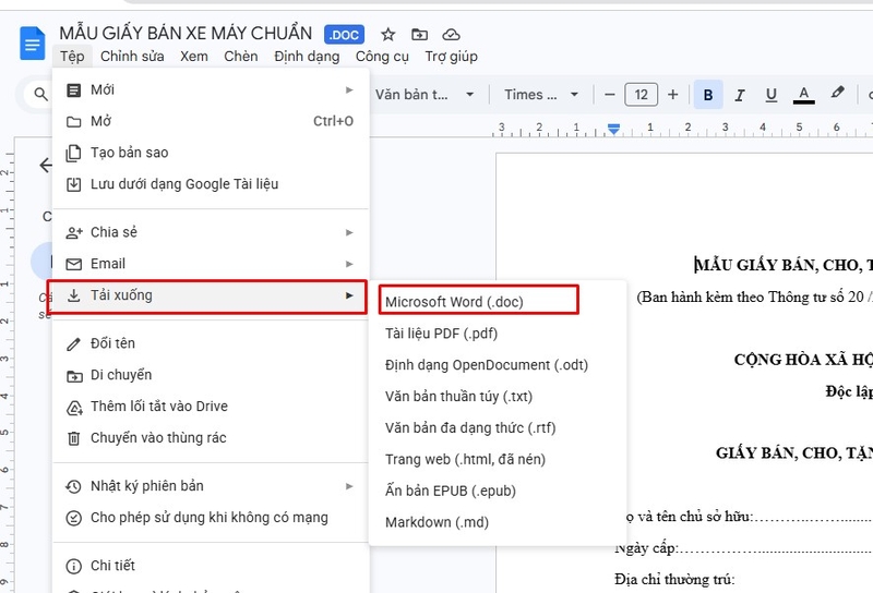 Hướng dẫn tải và chỉnh sửa hợp đồng