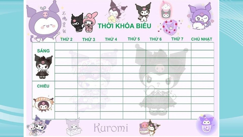 Mẫu thời khóa biểu dành cho học sinh cấp 3