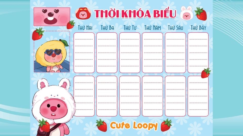 Mẫu thời khóa biểu dành cho học sinh cấp 1