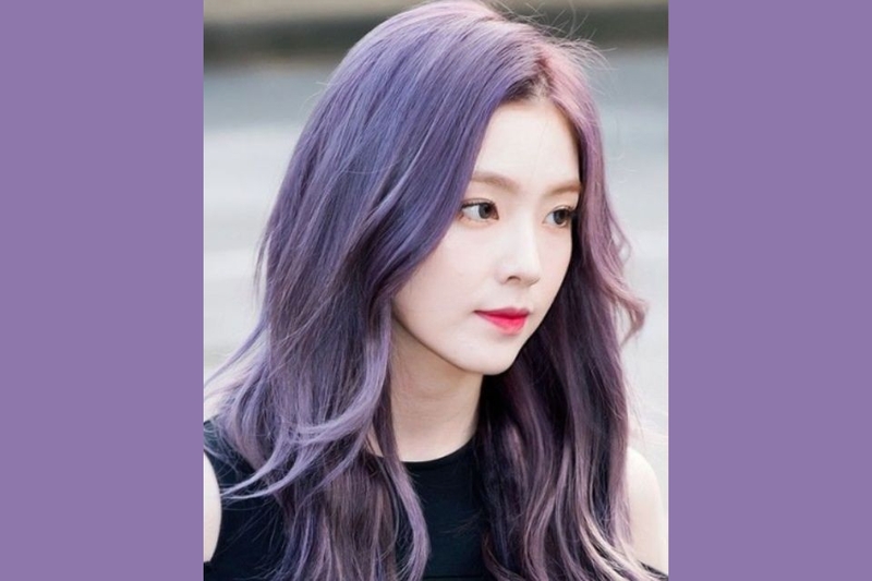 Mẫu tóc nhuộm xanh tím đen khói