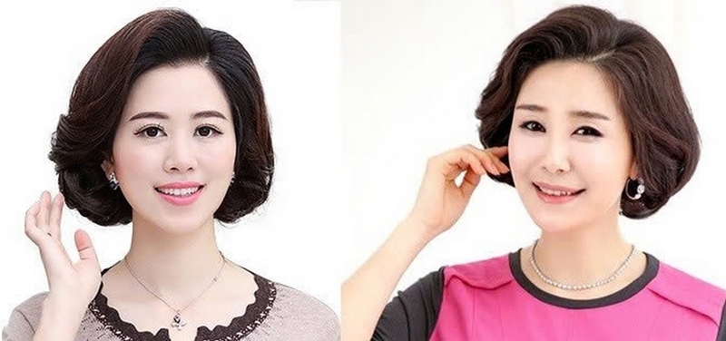 Tóc ngắn uốn nhẹ trung niên nữ tính và sang trọng