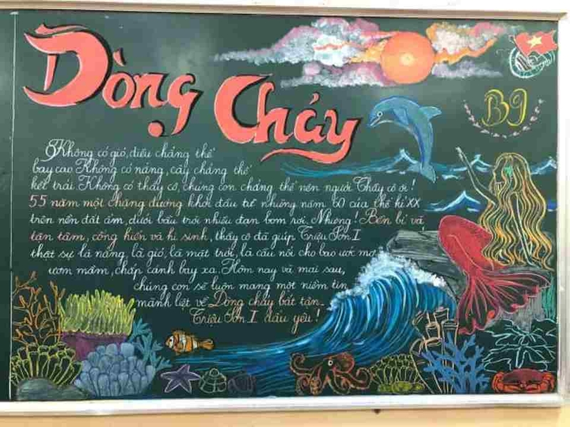 Các trang trí bảng 20/10 kèm thơ hay