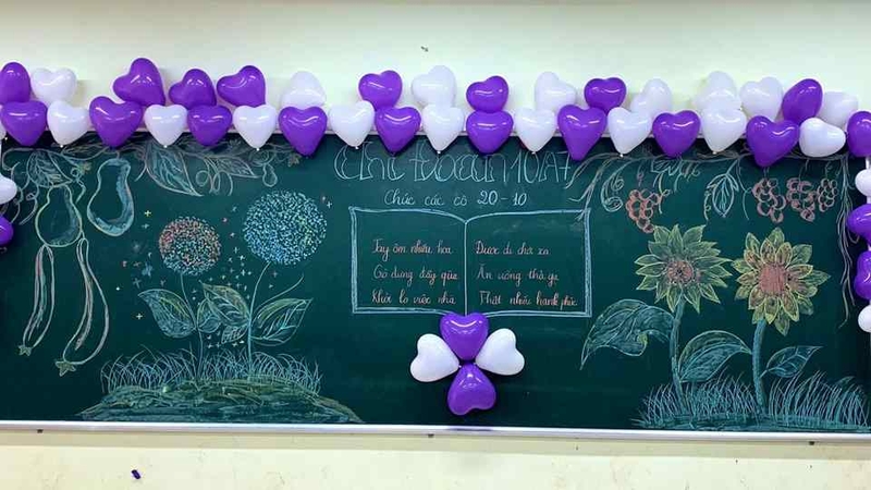 Mẫu trang trí bảng tặng cô giáo đẹp