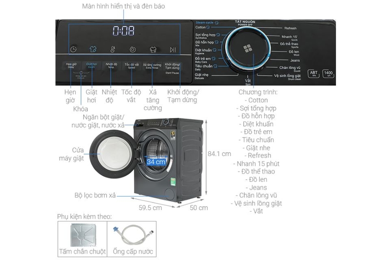 tinh nang may giat aqua inverter aqd a852j bk