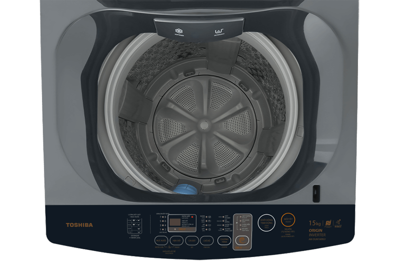Toshiba AW-DUM1600LV(SG) với thiết kế nút nhấn song ngữ trực quan