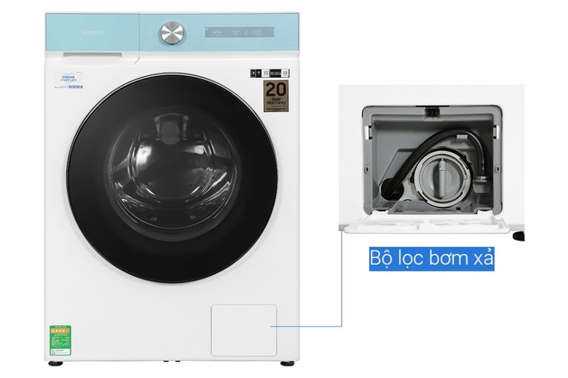 Bộ lọc bơm xả trên Samsung WD14BB944DGMSV