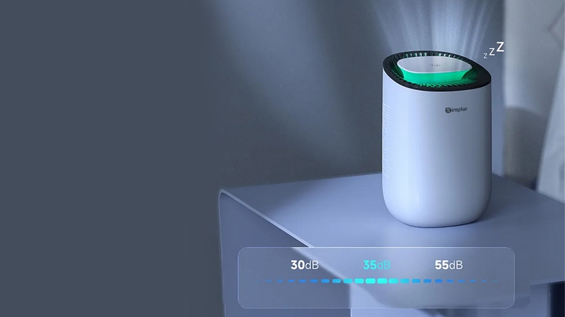 M&aacute;y h&uacute;t ẩm Simplus vận h&agrave;nh rất &ecirc;m &aacute;i