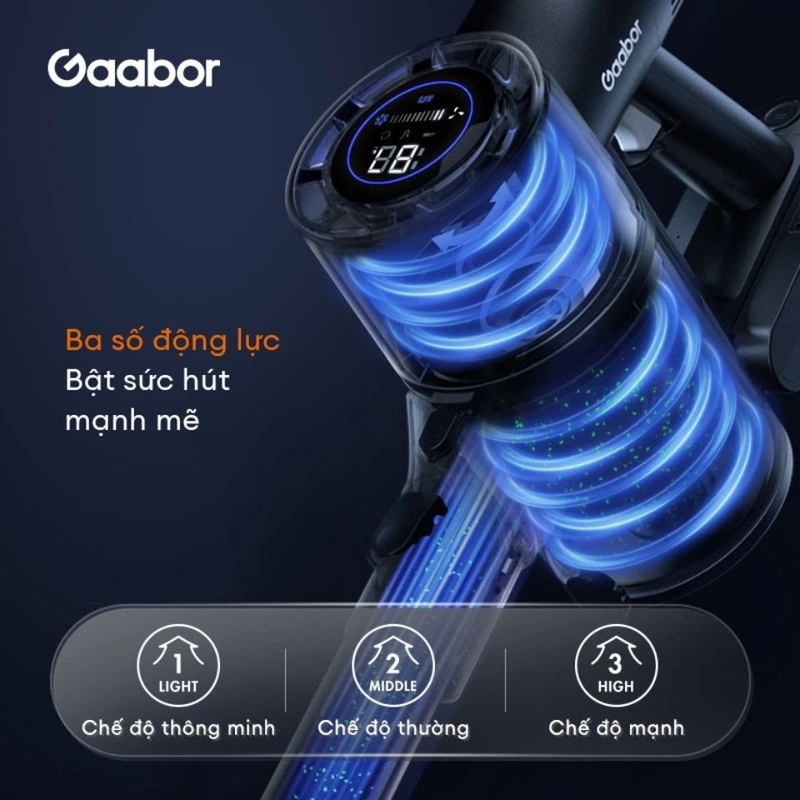 Gaabor GVCL-D10A Plus sở hữu lực hút mạnh mẽ đến 16000 Pa