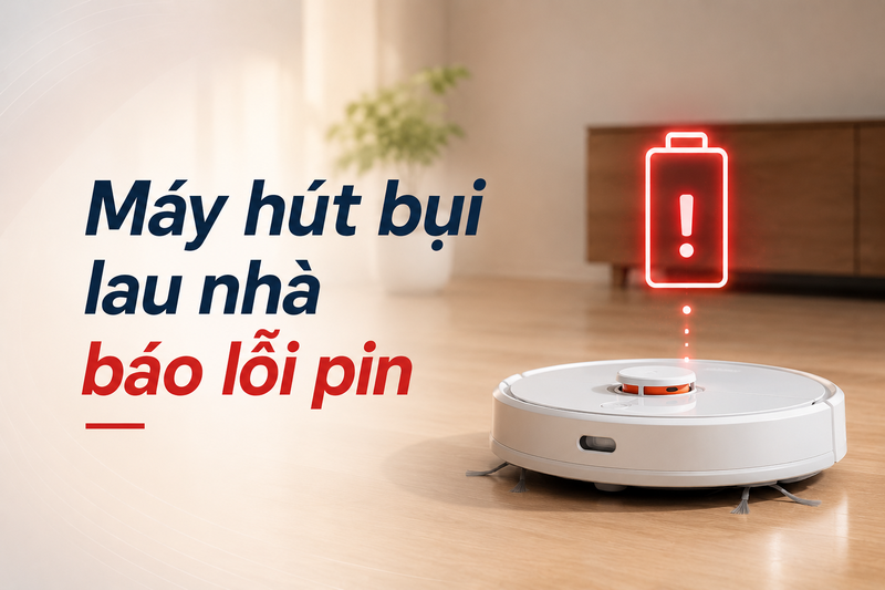 M&aacute;y h&uacute;t bụi lau nh&agrave; b&aacute;o lỗi pin 11