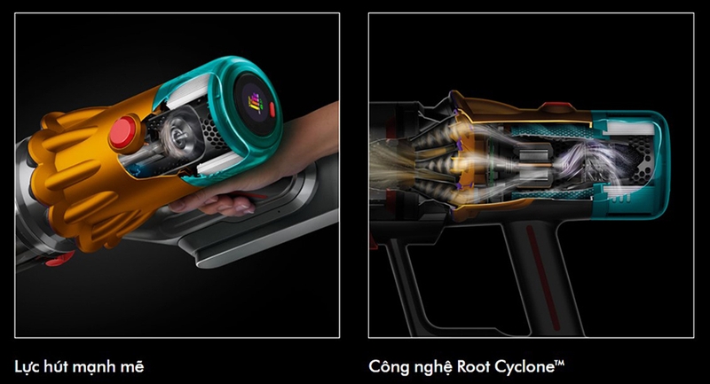 Máy hút bụi lau nhà Dyson V12s Detect Slim Submarine với lực hút mạnh mẽ