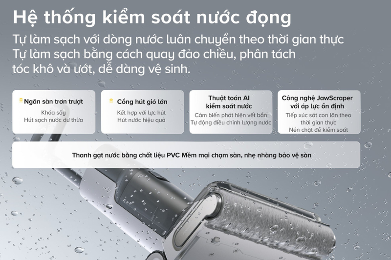 Roborock F25 kiểm soát tốt nước đọng