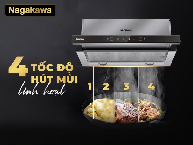 Nagakawa NKKH01M70 với 4 chế độ hút mùi linh hoạt
