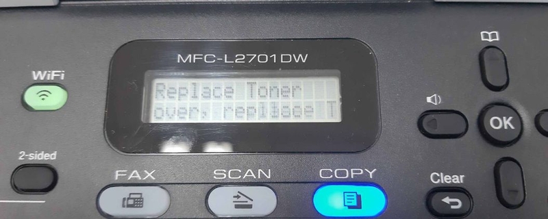 Màn hình máy in Brother hiển thị các tùy chọn