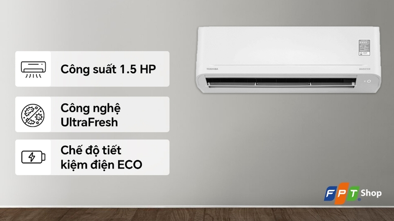 Toshiba Inverter 1.5 HP RAS-H13S5KCV2G-V