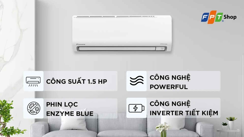 máy lạnh daikin 1.5hp inverter hình 2