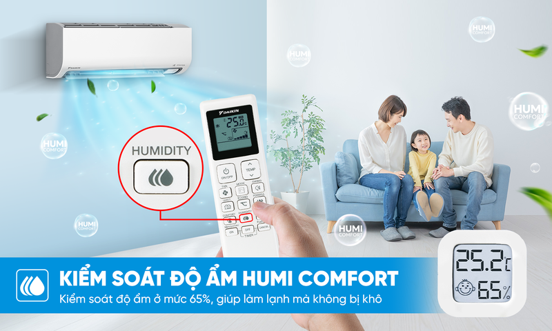 Công nghệ cân bằng độ ẩm thông minh trên máy lạnh Daikin