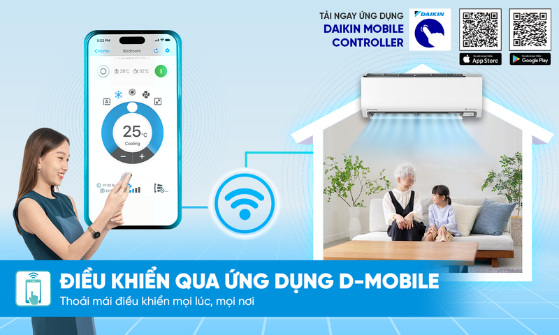 Điều khiển máy lạnh Daikin dễ dàng với ứng dụng D-mobile
