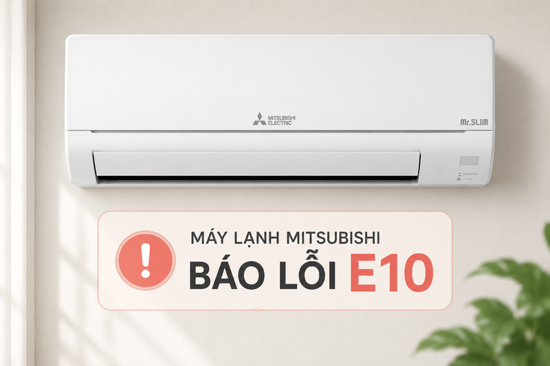 M&aacute;y lạnh Mitsubishi b&aacute;o lỗi E10 1