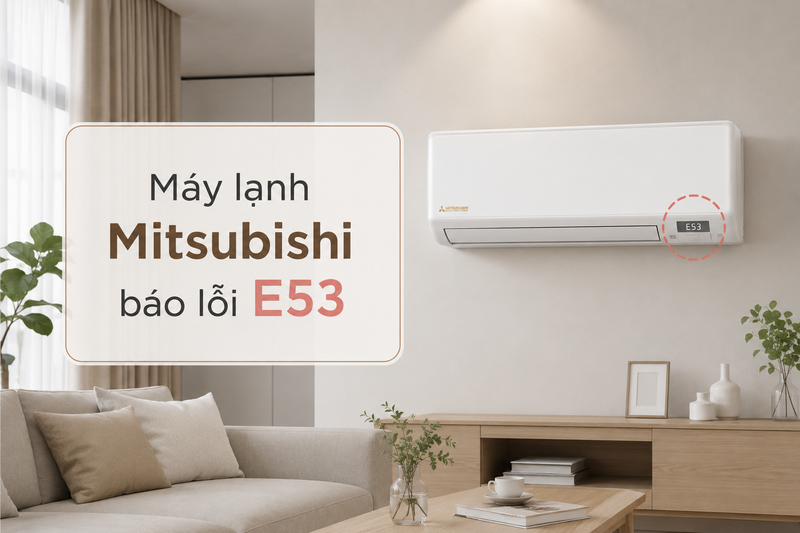 M&aacute;y lạnh Mitsubishi b&aacute;o lỗi E53 1