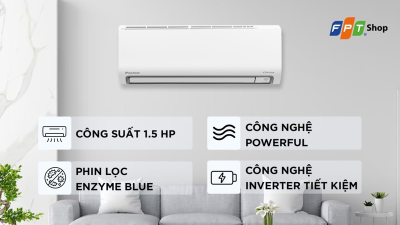 Daikin Inverter 1.5 HP ATKB35ZVMV