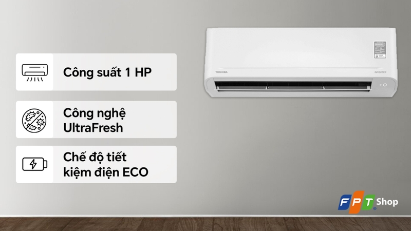 Máy lạnh Toshiba Inverter 1 HP RAS-H10S5KCV2G-V