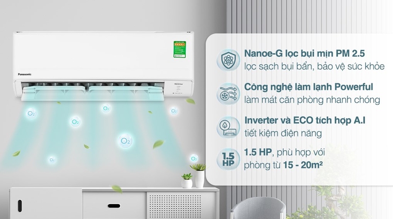 may lanh panasonic 1 5 hp cu cs pu12zkh 8