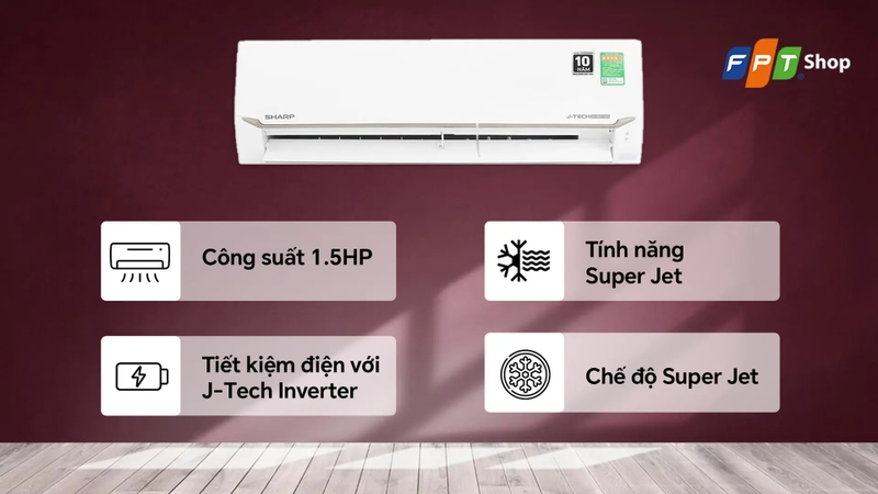 máy lạnh Sharp 1.5HP Inverter 7