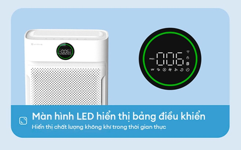 Máy lọc không khí Lumias Bulma dễ dàng theo dõi tình trạng không khí